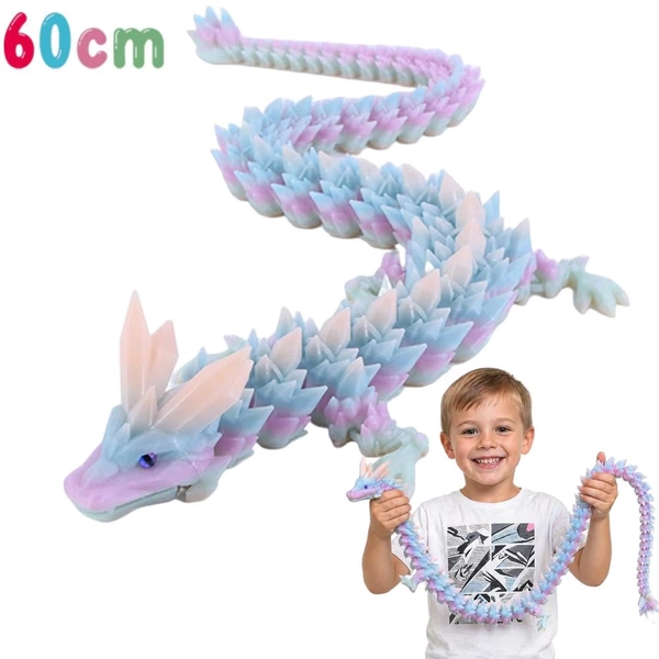 23.6"/60cm Giant 3D Printed Dragon Large 3D Dragon Model, Big 3D Printed Figure, Oversized Poseable Articulated Toy, Fantasy Collectible Gift for Desk and Home Decor - Walmart.com