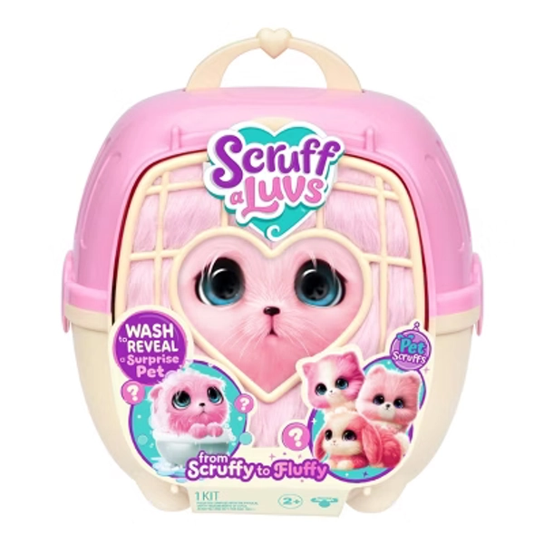 SCRUFF-A-LUVS Single Pet - Pink: Stuffed Dog, Cat, or Rabbit Toy, 8.66" Polyester Doll