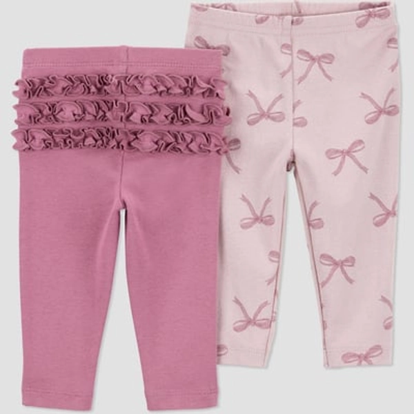 Carter's Just One You® Baby Girls' 2pk Ruffle Pants - Burgundy 9M