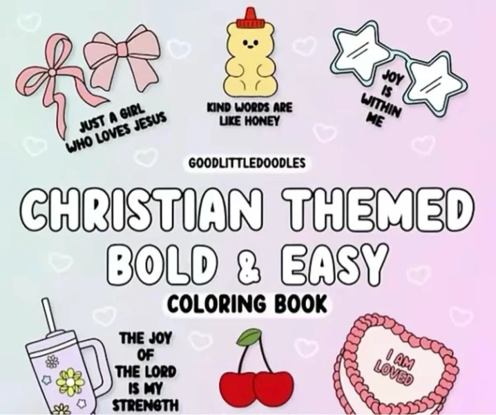 Christian Themed Bold and Easy Coloring Book: Bold and Easy Coloring
