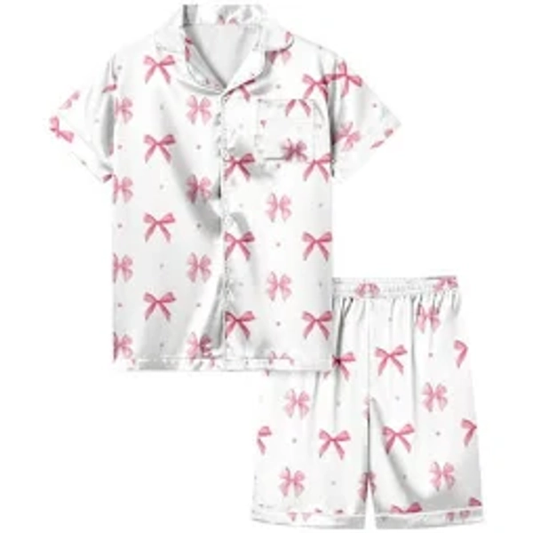 Silk Bowknot Print Pajamas