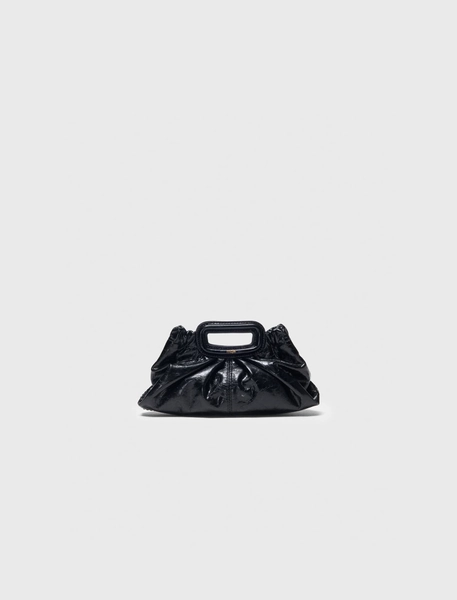 Milpli Mini Clutch En Cuir Craquelé - Noir - Maje
