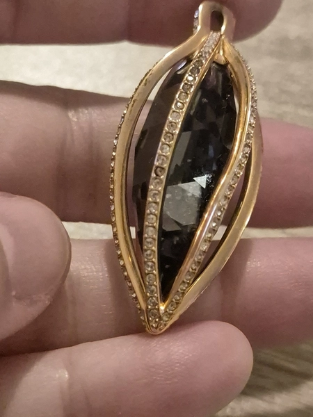 Rare Large SWAROVSKI Signed Crystal Hailey Rose Gold-Plated Pendant