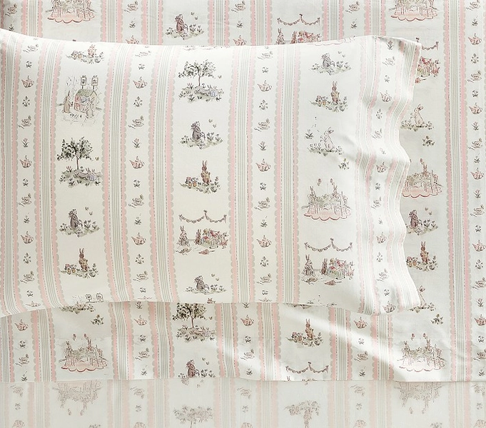 Riley Sheehey English Garden Stripe Organic Sheet Set