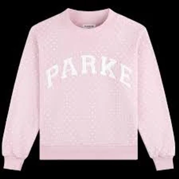 Parke Polka Dot Varsity Mockneck Sweatshirt