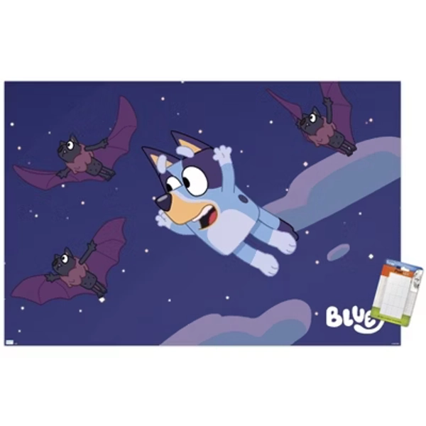Trends International Bluey (2018) - Bats Unframed Wall Poster Print White Mounts Bundle 14.725" x 22.375"