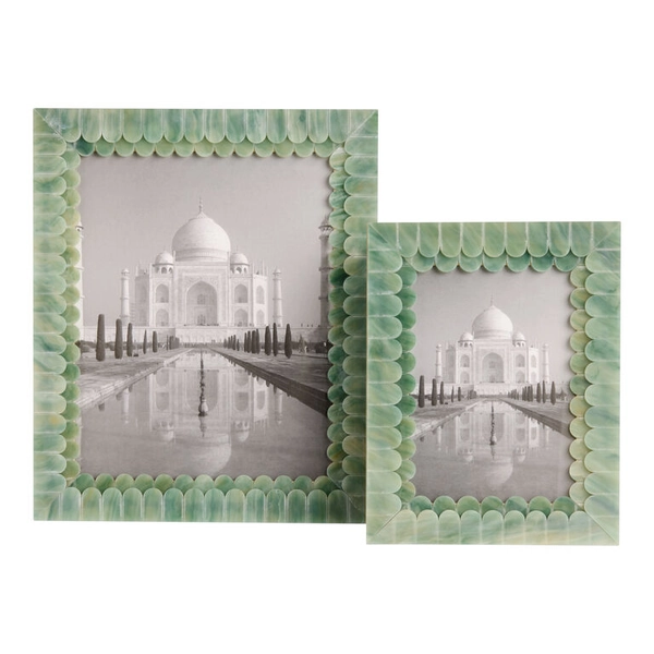 5" x 7" Green Resin Double Scallop Picture Frame