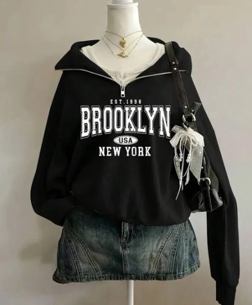 Teen Girl Oversized Brooklyn Graphic Sweatshirt