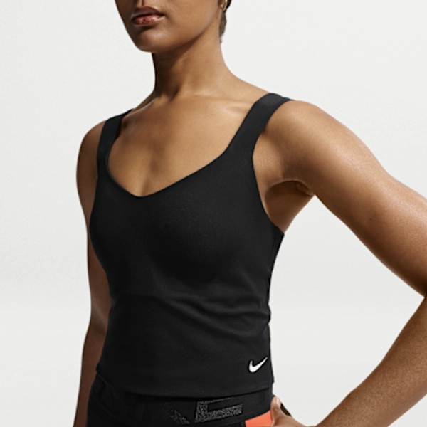 Nike Pro Sculpt Women's Medium-Support Padded Sports Bra Tank - Black/White - Size XXS