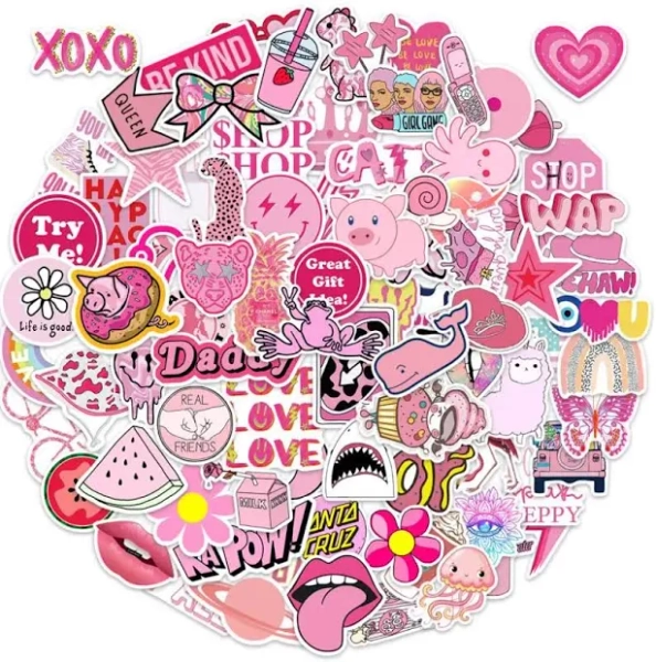 Ins Style Pink Preppy Style Stickers