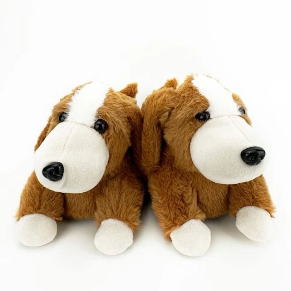Petco 3D Dog Fuzzy Adult Slippers