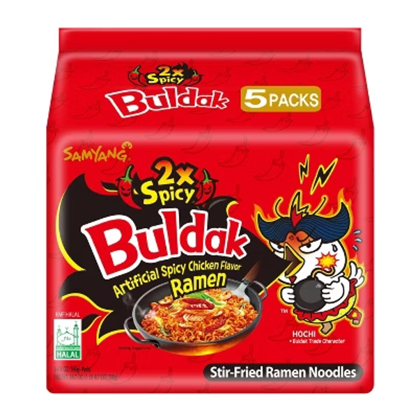Samyang Buldak 2X Spicy Chicken Stir Fried Ramen Noodles - 5ct/24.7oz