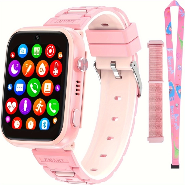 Pink 4G GPS Youngsters Smartwatch with Camera, SOS, WiFi - 16GB, Water-Resistant, Large HD Touch Screen, Silicone Strap, Emergency Call Feature - Ideal for Boys & Girls Ages 3-12, Perfect Birthday/Christmas Gift, Best for Christmas, Perfect for Thanksgiving