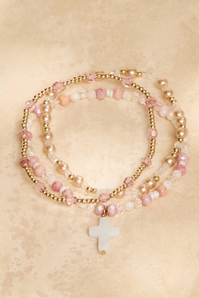 
        Beaded Cross Charm Bracelet Set | Altar'd State
    