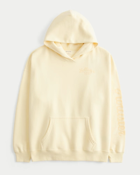 Hollister Feel Good Oversized Logo Graphic Hoodie
