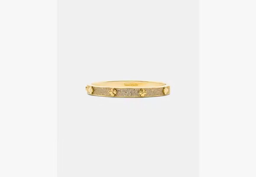Spade Flower pave hinge bangle