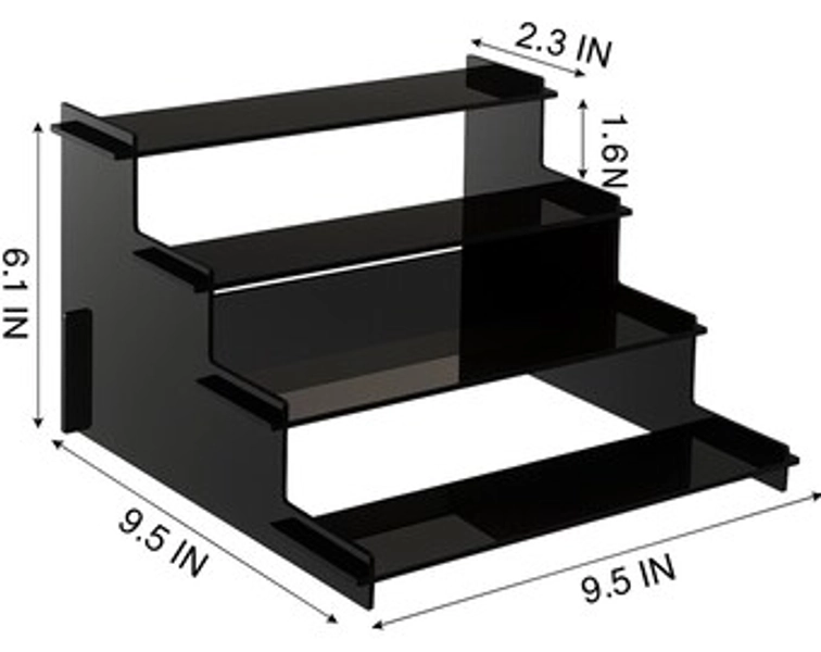 Stylish Black 4-tier Acrylic Display Riser – Perfect for Cupcakes, Funko Pops, Perfumes, Makeup, Display Stand and More! - Etsy