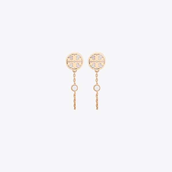 Icon Mother Of Pearl Chain Earrings in yellow, size OS