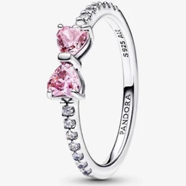 Pandora Sparkling Pink Bow Ring