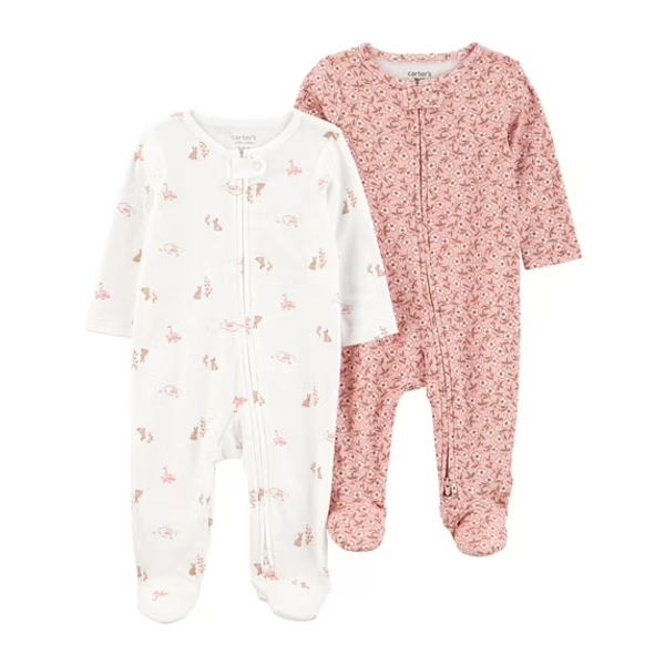 Carter's Child of Mine Baby Girl, Sleep 'n Play, 2-Pack, Sizes Preemie-6/9 months