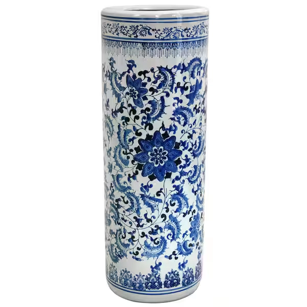 Blue and White Umbrella holder