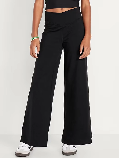 High-Waisted PowerChill Crossover Wide-Leg Leggings for Girls