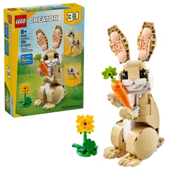 LEGO Creator 3 in 1 Cute Bunny Building Toy with 3 Build Options, Bunny, Seal or Llama 31162