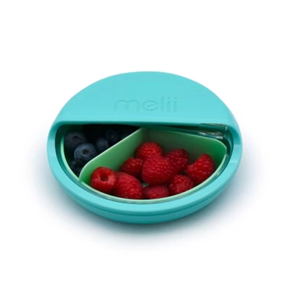 Melii Spin Container - Blue: BPA-Free Baby Snack Organizer with Detachable Lid, Lead & PVC-Free Material