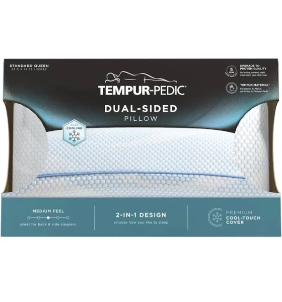 Tempur-Pedic Dual-Sided Bed Pillow and Cooling