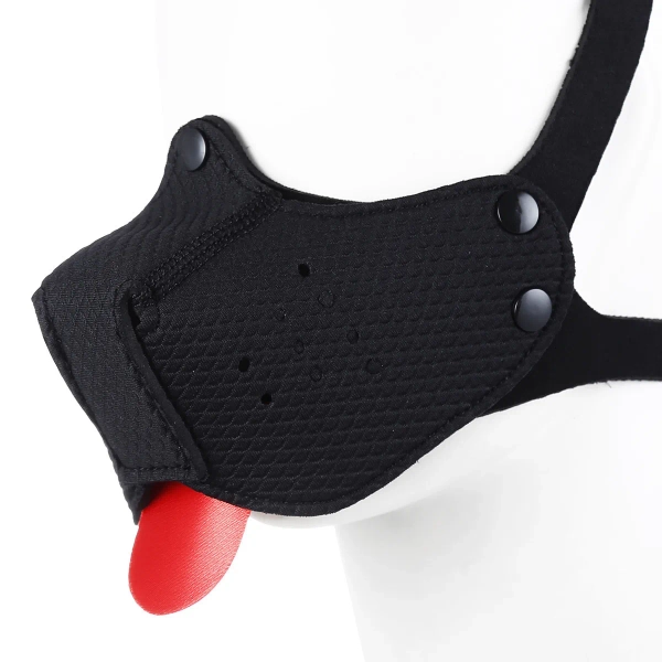 Puppy Play Dog Cosplay Mask Hood Half Face Bondage Muzzle Mask with Tongue Dog Slave Cosplay Dog Mouth - AliExpress 