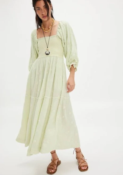 Free People Dahlia Embroidered Maxi Dress