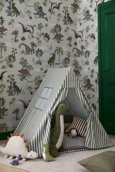 Play Tent - Light khaki green/striped