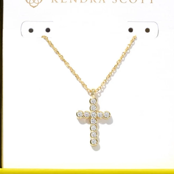 Kendra Scott 14K Gold-Plated Crystal Cross Pendant Necklace