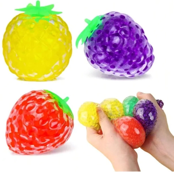 1/4/8/36pcs Squeeze Toys, Fruit Shaped Stress Relief Balls, Mini Squeeze Balls, Party Favors, Christmas Gifts, Easter Egg Fillers, Piñata Fillers,