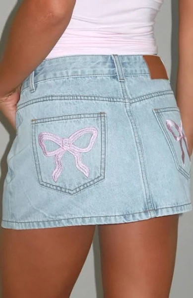 About A Girl Denim Mini Skirt