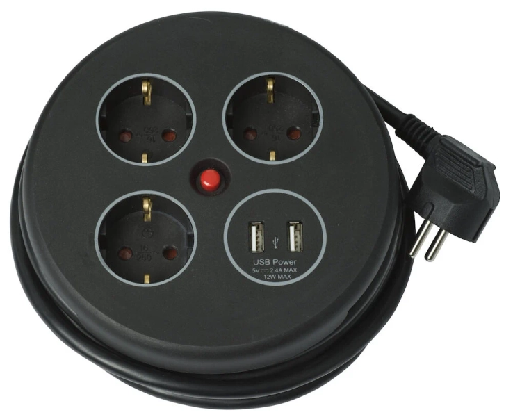 Kabeltrommel med USB