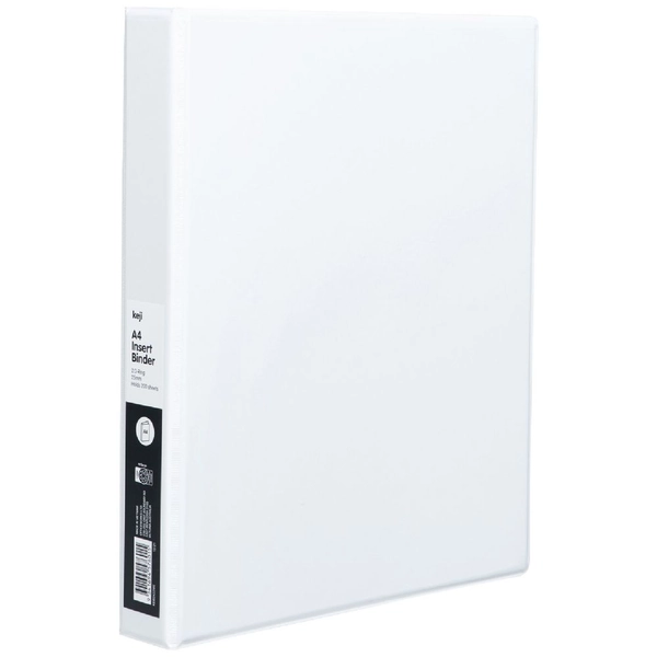 Keji A4 25mm 2D Insert Binder White