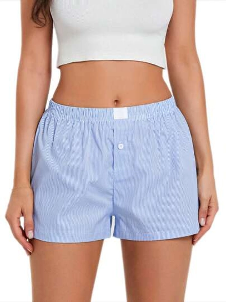 Women Y2k Pajamas Shorts Gingham Cute Pj Short Pants Plaid Lounge Shorts Sleep Bottoms Elastic Boxers Streetwear