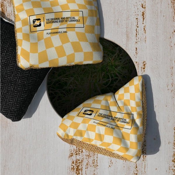 Wavy Retro Checkered Synergy Soft Cornhole Bags