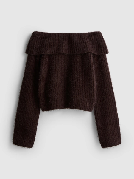 9-15yrs | Off-the-Shoulder Fluffy Jumper