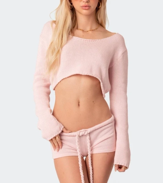 Edikted Women's Staycation Cropped Knit Top