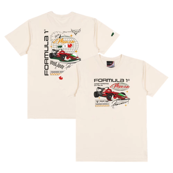 Men's Formula 1 x Pixar's Cars Cream 2026 Italian Grand Prix T-Shirt