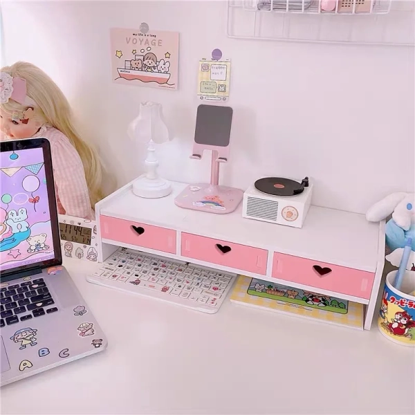 Kawaii Harajuku Pastel Hearts Mini Desk Drawer