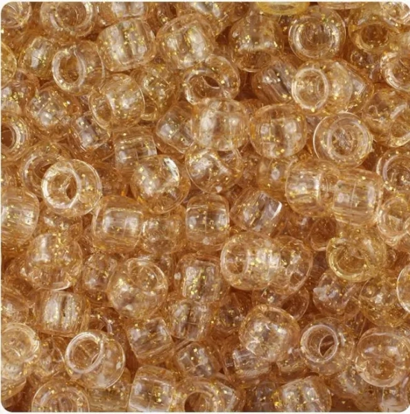 Celebration Gold Glitter Pony Kandi Beads