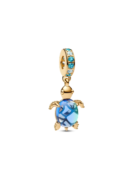 Sea Turtle Murano Glass Dangle Charm