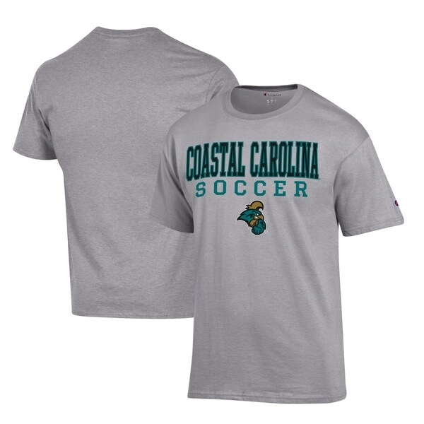 Champion Gray Coastal Carolina Chanticleers Soccer Stack Logo Powerblend T-Shirt