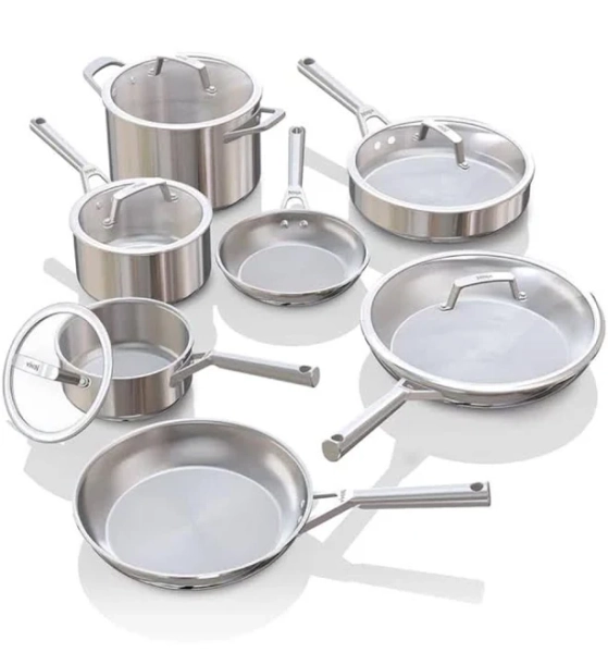 Ninja EverClad Commercial-Grade Stainless Steel Cookware 12-Piece Set