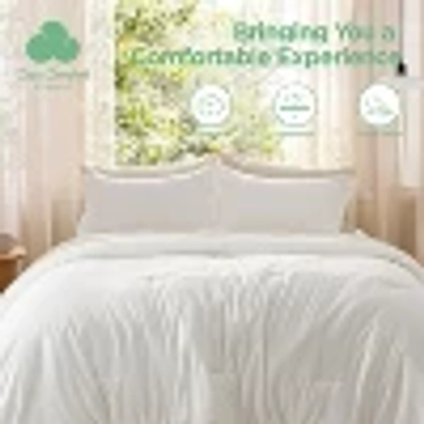 Cozy Comfort by Bedsure | Boho Contrasting Design Comforter Set 7 Pieces King Size White, Lightweight & Soft, 80GSM Microfiber, All Season : Target