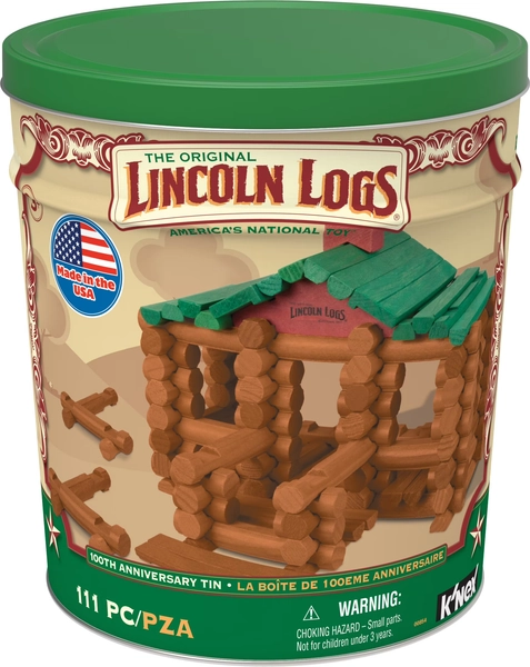 Lincoln Logs 100th Anniversary Collectible Tin, 111 Pieces, Model Building Kit - Walmart.com