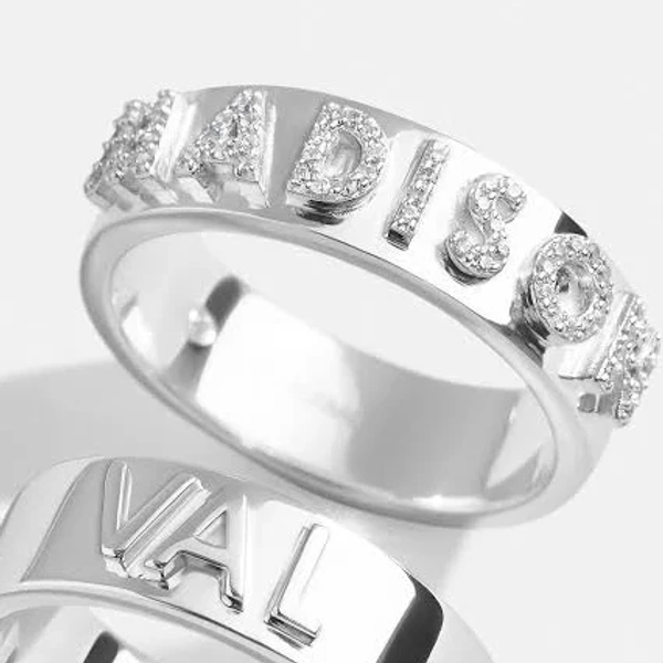 BaubleBar Sterling Silver Custom Block Ring